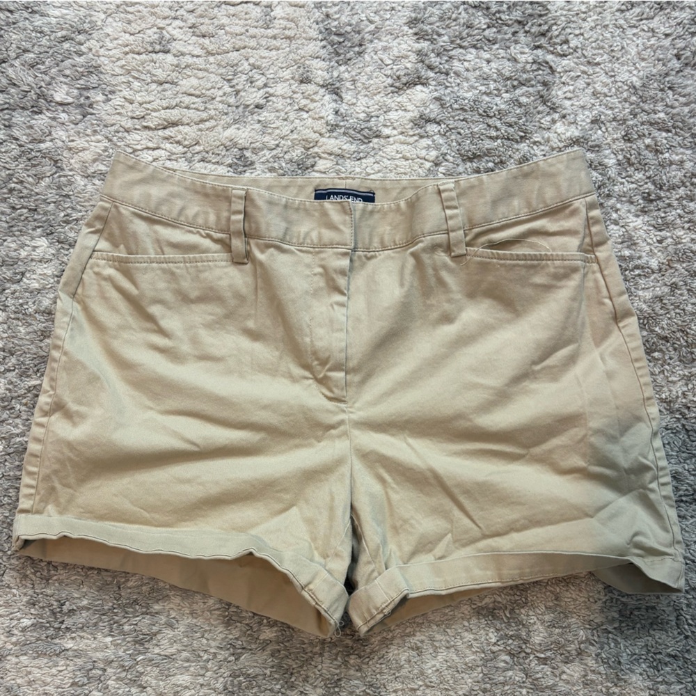 Lands' End Khaki Casual Shorts Woman Size 12